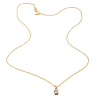 9ct gold Cubic Zirconia Pendant with chain